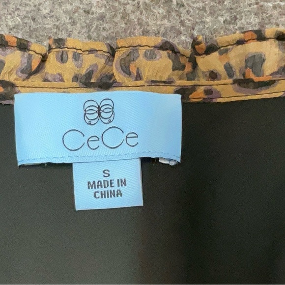 CeCe Leopard Print Ruffle Blouse - Picture 4 of 4
